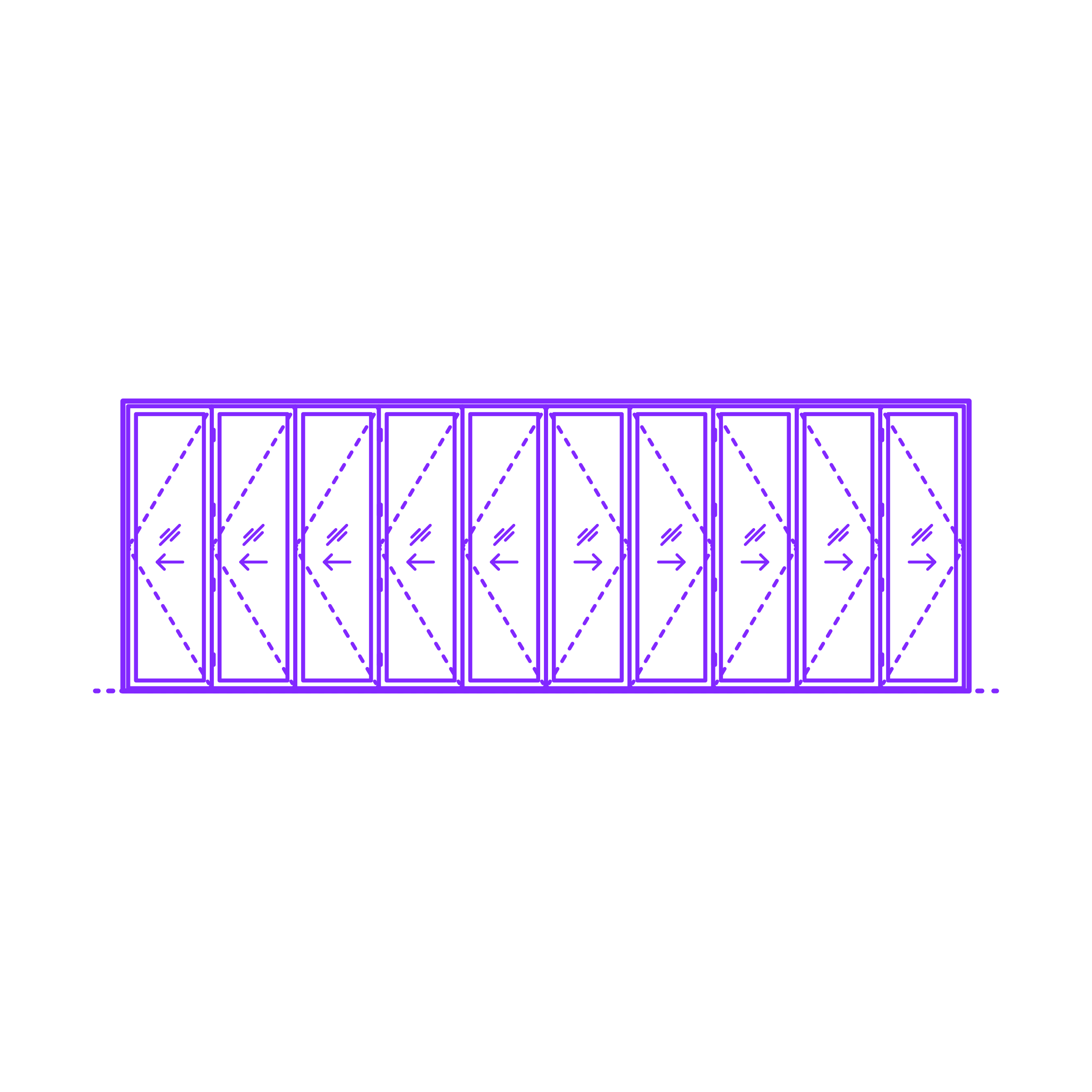 Buildings Folding Doors Bifold Exterior Door 10 Panels Split Svg Line Art Free Vectors